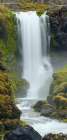 Iceland. Waterfall Dynjandi in Borgarfjordur during autumn. Art Print